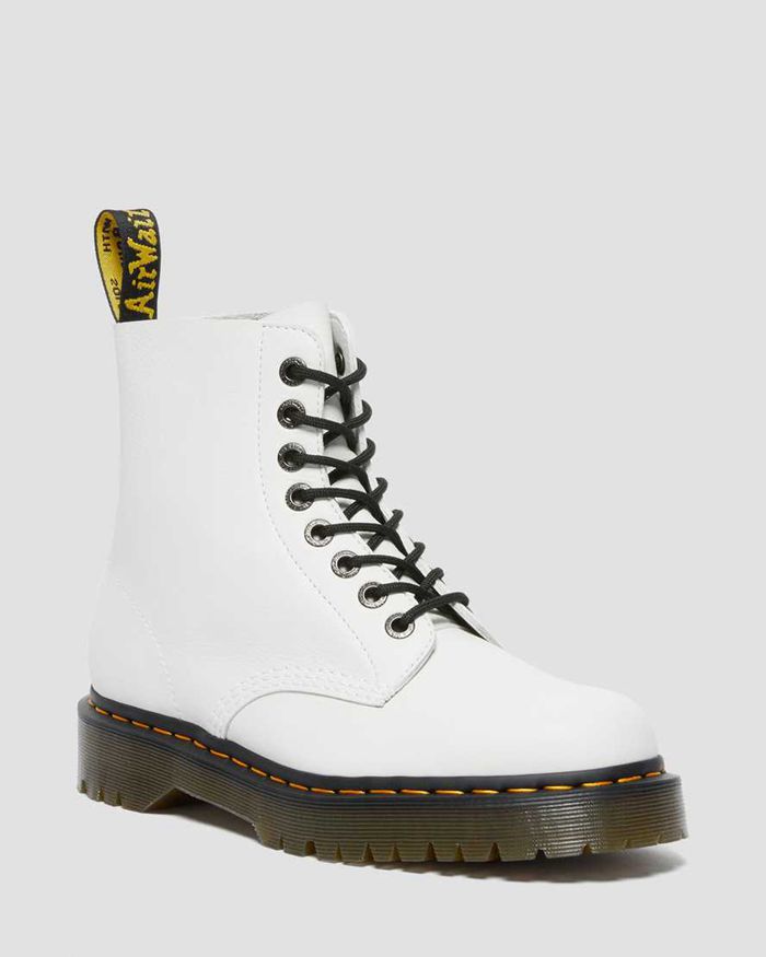 Dr Martens Mens 1460 Pascal Bex Pisa Leather Lace Up Ankle Boots White - 67105BZWN